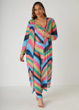 Swirl Print Cowl Neck Catsuit