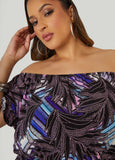 Off The Shoulder Geo Print Romper