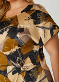 Abstract Print Satin Dress