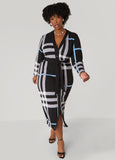 Plaid Maxi Cardigan Dress