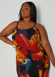 Abstract Multicolor Tank Maxi Dress
