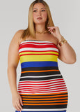 Striped Strapless Bodycon Dress