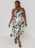 Plus Size Satin Slip Dress Black White Sexy Date Night Midi Dress