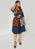 Abstract Print A Line Dress