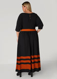 Striped Maxi A Line Dress