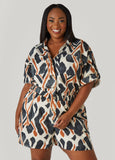 Abstract Cotton And Linen Romper