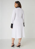 Bell Sleeved Two Tone Shirtdress