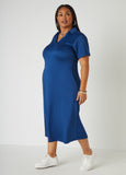 V Neck Polo Maxi Dress