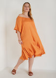 Flounced Off The Shoulder Dress