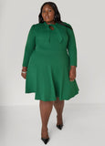 Plus Size Cutout Tie Neck A Line Dress