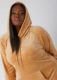 Lurex™ Trimmed Hooded Velour Dress
