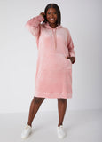 Lurex™ Trimmed Hooded Velour Dress