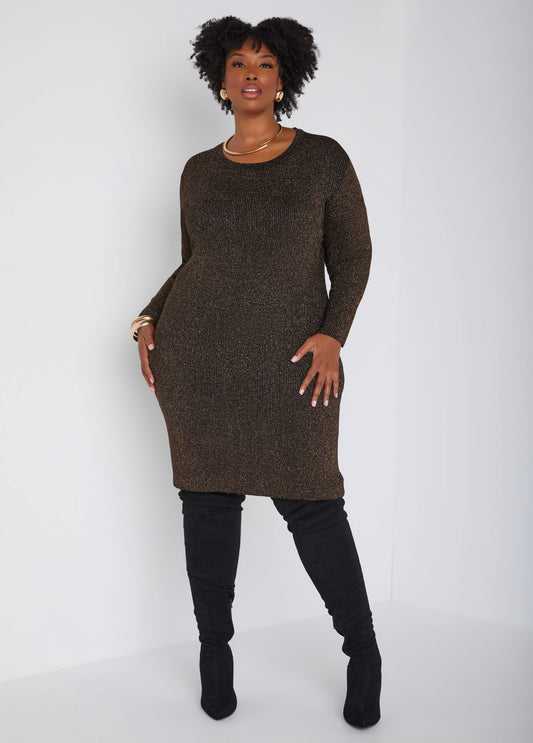 Lurex Bodycon Sweater Dress