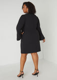 Black Bell Sleeve Bodycon Mini Dress
