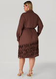 Fringed Faux Wrap Dress