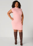 Plus SIze Mock Neck Bodycon Sweater Dress