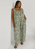 Leaf Print Wide Leg Jumpsuit