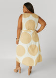 Belted Polka Dot Midi Dress