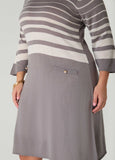 Striped Sweater A Line Dress