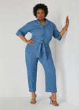 Plus Size chambray jumpsuit plus size denim jumpsuit plus size overalls