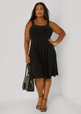 Ring Embellished Seamed Dress