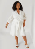 Eyelet Cotton Puff Sleeved Dress