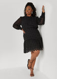 Crocheted Trim Pompom Dress