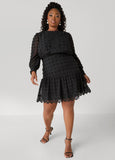 Plus Size Crocheted Trim Pompom Dress