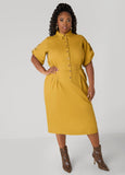 Plus Size Yellow Denim Dress Plus Size Jean Dress Cotton Dress