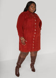 Frayed Corduroy Shirtdress