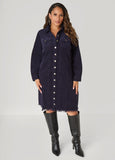 Frayed Corduroy Shirtdress