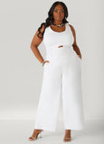 Lace Up Denim Jumpsuit