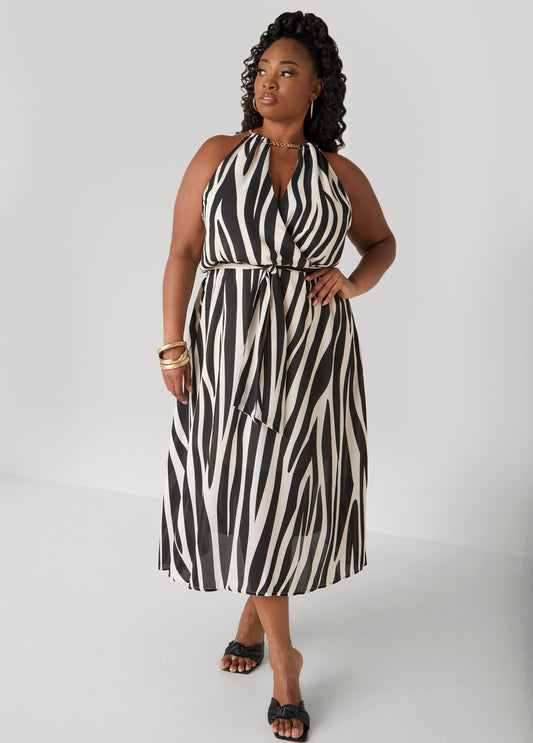 Plus Size A Line Dress Striped Maxi Dress Summer Fit Flare Dress