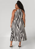 Chain Trimmed Striped Dress