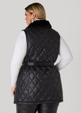 Faux Fur Trimmed Quilted Vest
