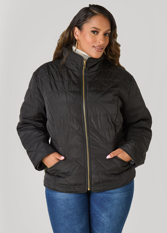 Plus Size Quilted Jacket