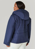 Knit Paneled Hooded Jacket