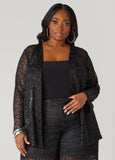 Plus Size Open Front Lace Jacket