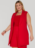 Plus Size Button Embellished Vest