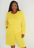 Plus Size Button Detailed Crepe Jacket