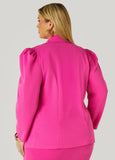 Button Front Crepe Blazer