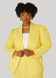 Plus Size Button Crepe Blazer Plus Size Suit Jacket Two Piece Set
