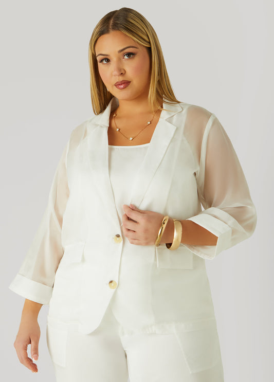 Plus Size Chiffon Jacket