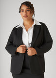 Plus Size Button Front Ponte Blazer