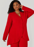 Plus Size Textured Paneled Jacket
