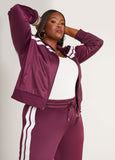 Zip Front Striped Track Jacket