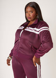 Zip Front Striped Track Jacket