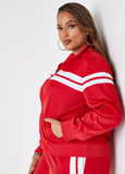 Zip Front Striped Track Jacket