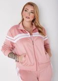 Zip Front Striped Track Jacket