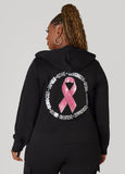Pink Ribbon Graphic Print Hoodie